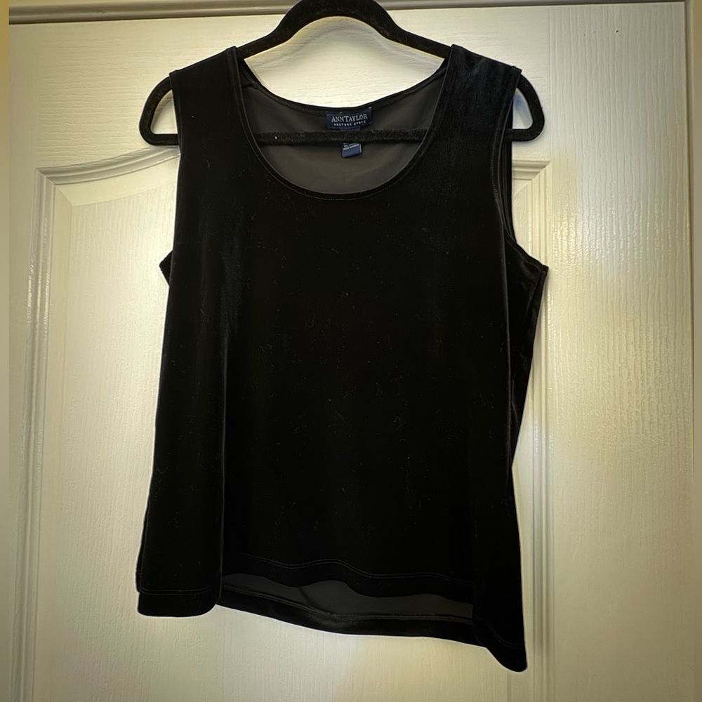 Ann Taylor Black Velvet Tank Top